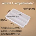 Transparent 3-compartment plastic storage box for beads with 13.7x2.8x2cm dimensions - Vertical 3-Grid HY-1/13.7x2.8x2cm