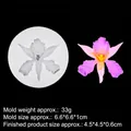 White orchid flower silicone mold for DIY fondant and chocolate with 3D petals - 2# 17-63 / White/Clear
