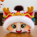 Schattige mascotte knuffel voor het Jaar van het Paard met drakenhoed - 30cm / Handwarmer / Bruin