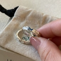 Adjustable 925 sterling silver ring featuring a blue butterfly design with a gift pouch - Silver Blue Butterfly (JZ0331)