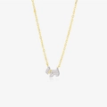 Close-up of S925 silver puppy necklace with gold chain and sparkling zircon pendant - Necklace / 18K Gold