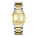 Luxury two-tone cushion square watch with champagne dial and stainless steel band - Two-tone Gold Dial