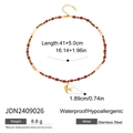 Collier de perles multicolores avec pendentif hirondelle dorée en acier inoxydable - Collier de Perles Multicolores avec Pendentif Hirondelle Doré (JDN2409026)