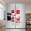 Weihnachts-Gnom Kühlschrank-Griffschutz-Set in festlichem Rot und Grau gestrickt - Weihnachten Rot-Weiss Gnom Kühlschrank Griffabdeckung 2-Teiliges Set