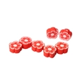 Red and white clay plum flower spacer beads for DIY jewelry and necklace crafts - Red Plum Blossom