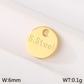 6mm round gold stainless steel charm pendant tag for DIY jewelry making accessories - Gold Circle (KLJ9151-Z)