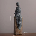 Modern African sitting woman sculpture ornament in bronze finish with 36.5cm height - Sitting Style A