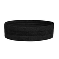 Elastic black sports headband with breathable fabric texture for running and yoga - Black