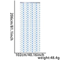 Blau-weißer Schneeflocken-Folienvorhang für Party-Deko mit Maßen 102x206cm - Holographischer Stil / 102cmx206cm / Laser Silber Hellblau Schneeflocke