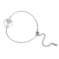 Silver stainless steel bracelet with a hollow daisy pendant and lobster clasp closure - Daisy / Silver
