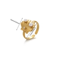 Detailed size view of shell design ring with pearls and 17mm inner diameter - Shell Pearl Rhinestone Style (G11207219)
