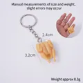 3cm mini realistic roasted chicken keychain in orange PVC finish, weighing 8.3g - 3.2cm Steamed Chicken with Keychain