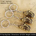 Bronze Pi Xiu keychain set made of zinc alloy with lucky FU character engraving - Multi-size / Pixiu