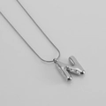 Polished silver bubble initial N pendant necklace with sleek snake chain for women - Letter N [Steel]