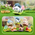 Cartoon animal crystal ornaments with natural mineral stones on rocking horse bases - 0256 Shaking Pet Pai (6 Pcs/End Box) / Full Box Set