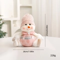 Pink Christmas snowman doll decoration with sequined hat and striped overall pants - Sitting Snowman - Boy Style