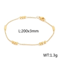 Minimalist 18K gold stainless steel bead chain bracelet, size 200x3mm and weight 1.3g - Gold Bracelet (KB165155-Z)