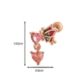 Rose gold butterfly stud with pink heart zircon stones and colorful enamel finish - 7# Rose Gold (Butterfly & Pink Hearts)