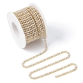 Elegant pearl and rhinestone claw chain with gold finish for DIY crafts and jewelry - 1 Yard / AB Rhinestone/Gold Base A+ Pearl/2.5mm
