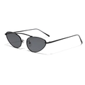 Occhiali da sole cat eye in metallo nero con doppio ponte su sfondo bianco - Nero
