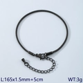 Bracelet chaîne serpent minimaliste en acier inoxydable noir, largeur 1,5mm avec fermoir - Noir (165x1.5mm)