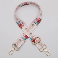 Pink Christmas theme replacement bag strap with golden hooks and Merry Christmas text - No. 617 Gold Hook