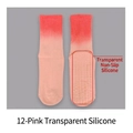 Pink gradient yoga socks with anti-slip transparent silicone grips for pilates and fitness - 37-42 / Pink-Transparent Grip