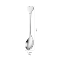 Silberner Edelstahl-Kaffeelöffel in Herzform, Länge 13 cm und Gewicht 26 g - Löffel / Silber