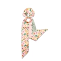 Primo piano dettagliato di una lunga sciarpa di seta con motivi floreali vintage rosa - Floreale Rosa-Like s (X-21-09)