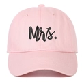 Pink cotton baseball cap with black Mrs. embroidery for women in a trendy casual style - Pink Mrs.