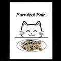 Purr-fect Pair gift set featuring a yellow spotted fish-shaped agate stone on a cat card - Spotted Stone