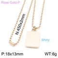 Collar con colgante de candado pulido oro rosa y cadena de bolas de 45cm - Oro rosa