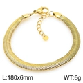 Bracciale a catena a serpente dorato in acciaio inossidabile con chiusura 180x6mm - Bracciale a Spina di Pesce Oro Larghezza 6mm(KB208476-GC)
