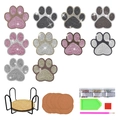 DIY 5D diamond painting coaster set with 10 paw patterns, metal holder and tool kit - Colorful Paw Prints (BD021)
