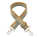 Adjustable wide striped shoulder strap in yellow, green and silver with gold buckles - Yellow/Green + Gold Buckle
