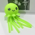 Jouet pieuvre sensoriel vert fluo avec visage souriant pour le bain des enfants - Nouveau Modèle Poulpe Méduse Vert