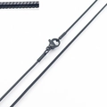 Snake chain necklace in black finish with lobster clasp and close-up detail texture - 1.2mm Black Square Snake Chain