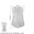 Abstract female body art silicone mold with white torso statue for DIY crafting - Naked Woman Vase - Left