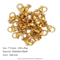 10pcs 18K gold plated stainless steel lobster clasps 7x11mm for DIY jewelry making - 7*11MM Lobster Clasp - Gold - 10Pcs