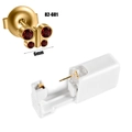Disposable ear piercing kit with gold butterfly stud featuring a 6mm red gemstone - Gold - Dark Red Rhinestone