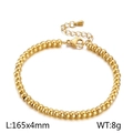 18k vergoldetes Armband aus Titanstahl mit Perlen, Karabinerverschluss, 165 mm Länge - 4mm Perlendurchmesser - Gold
