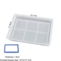DIY rectangular 6-compartment silicone mold with blue frame for resin storage trays - Rectangular Tray