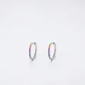 Rainbow hoop earrings in S925 sterling silver with multicolored gemstone pavé setting - 925 Silver / Silver Rainbow Stone