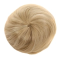 Golden synthetic hair bun extension with drawstring elastic for elegant updos - 107 (Golden Blonde)