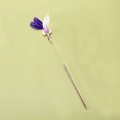 Purple fairy cat wand toy with natural feathers and macaron color plush balls - Purple Fairy Clover