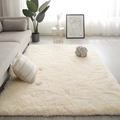 Morbido tappeto in peluche nordico beige per l'arredamento di soggiorno e camera da letto - Beige (peluche Lungo) / Dimensioni Personalizzate (Contattare il Servizio)