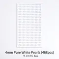 Self-adhesive 4mm pure white pearl stickers for DIY crafts, 468 pieces per sheet - 4mm White Pearl