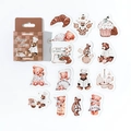 Set de stickers Cream Bear avec boîte à carreaux vintage et motifs d'ours cuisinier aquarelle - Autocollants de Boulangerie Ours Crème (Ours Crème)