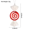 Rood-witte spiraalvormige kersthanger snoep met glitters, lengte 16cm voor de boom - 16cm Witte Rand Spiraal