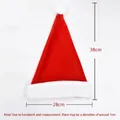 Classic red plush Christmas hat with white pompom, measuring 38cm height and 28cm width - Thick Short Plush Kids / 38*28 / Red/White